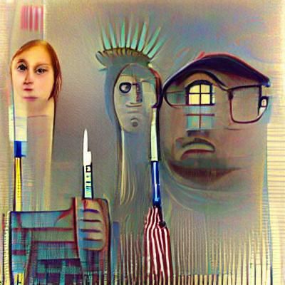 American Gothic AI Art Interpretation
