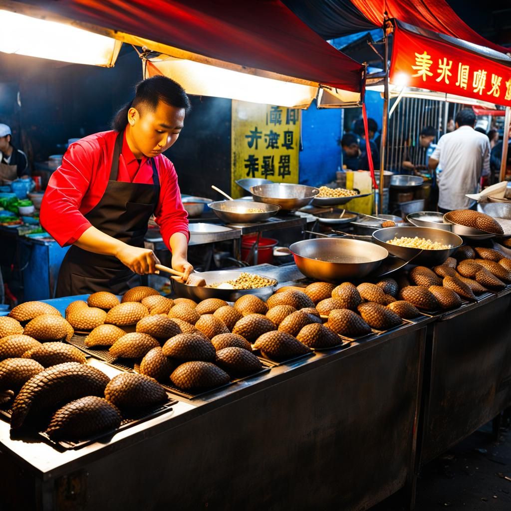 Pangolin meat at Chinese night market