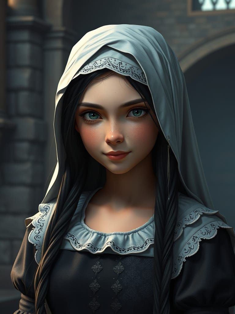 Medieval Maid in Castle Veil