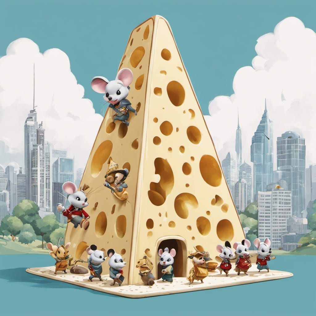 Swiss Cheese Skyscraper with Chibi Mouse Occupants