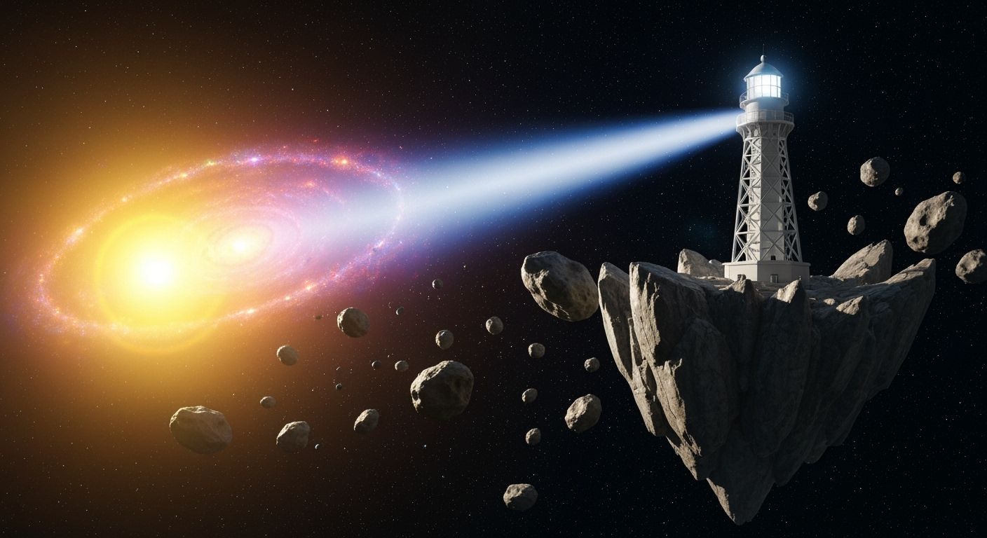 Cosmic Lighthouse Illuminates Asteroid Field