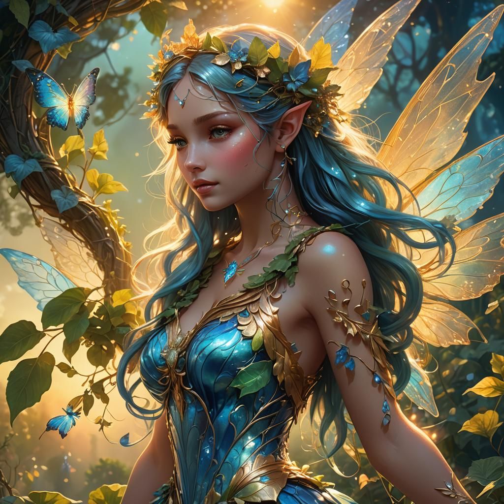 Radiant Dawn Fairy Concept Art in Digital Style