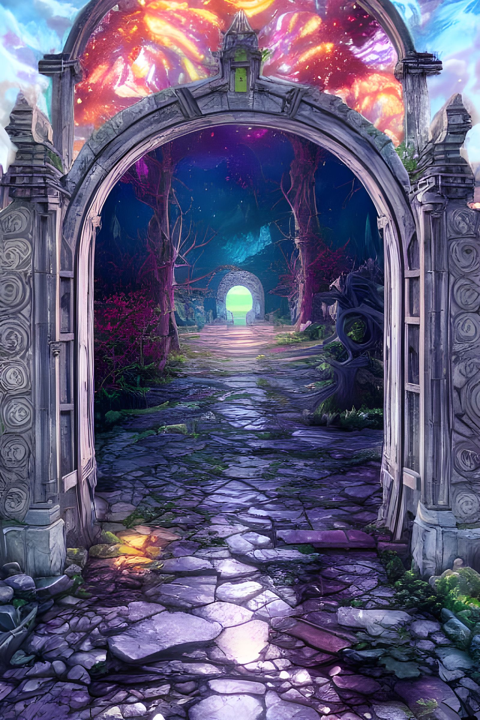 Dream Portal Gate to Another World, Digital Illustration