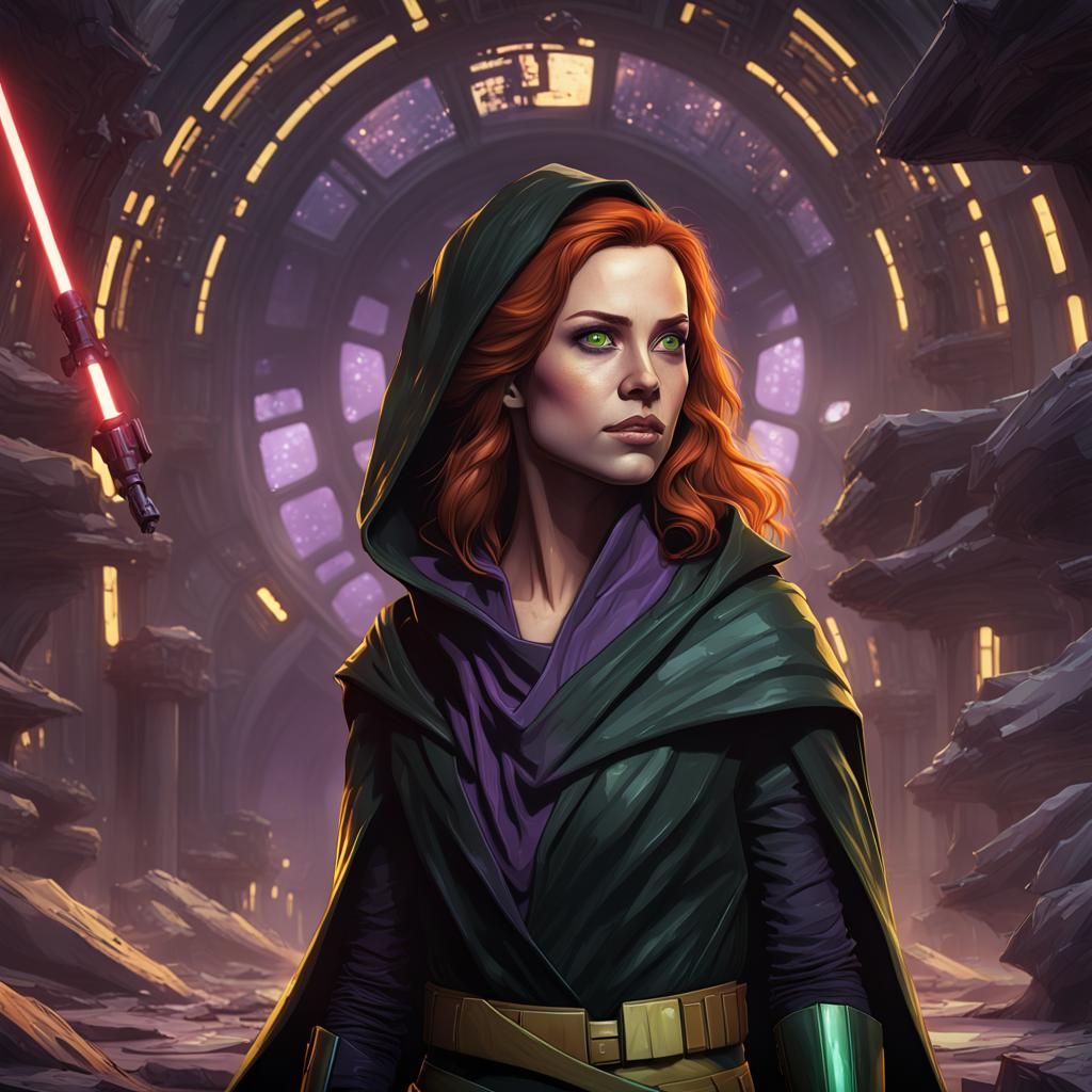 Mara Jade Skywalker Portrait in Dark Fantasy Style