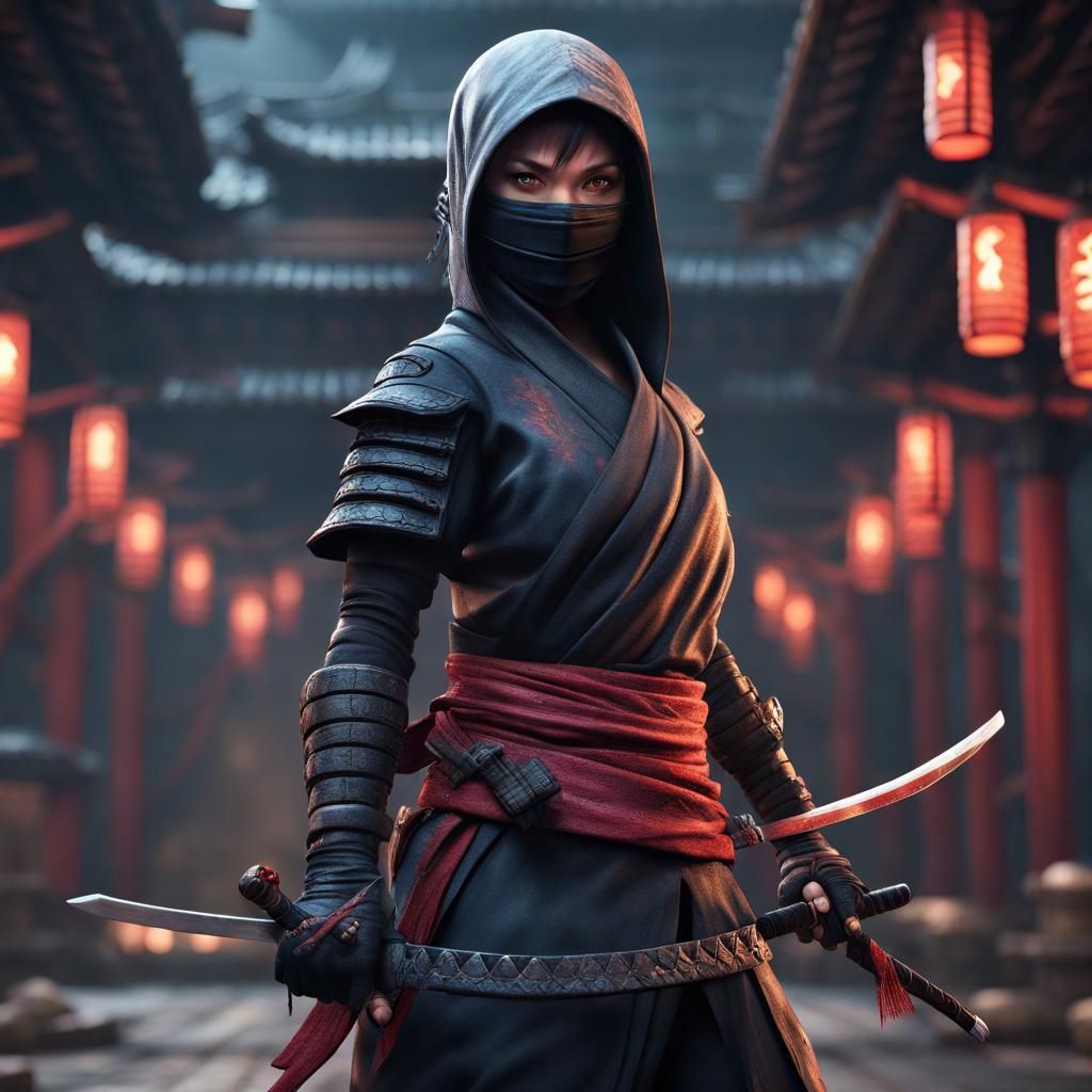 Detailed Female Ninja Fantasy Concept Art