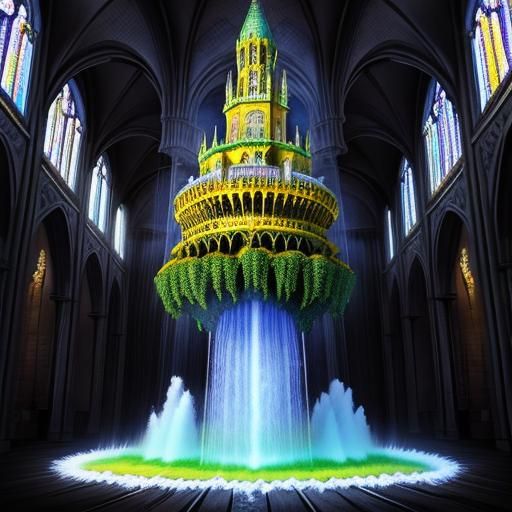 Surreal Power Couple in a Floral Tower