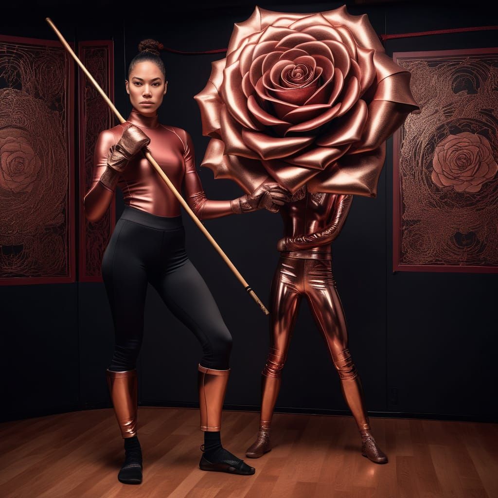 Sleek Warrior Master in Martial Arts Dojo