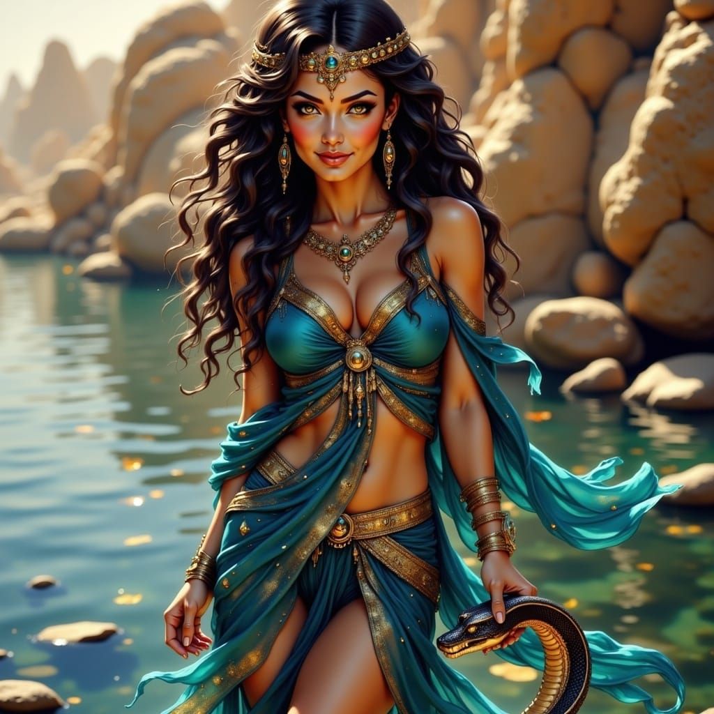 Egyptian Goddess on the Nile's Bank