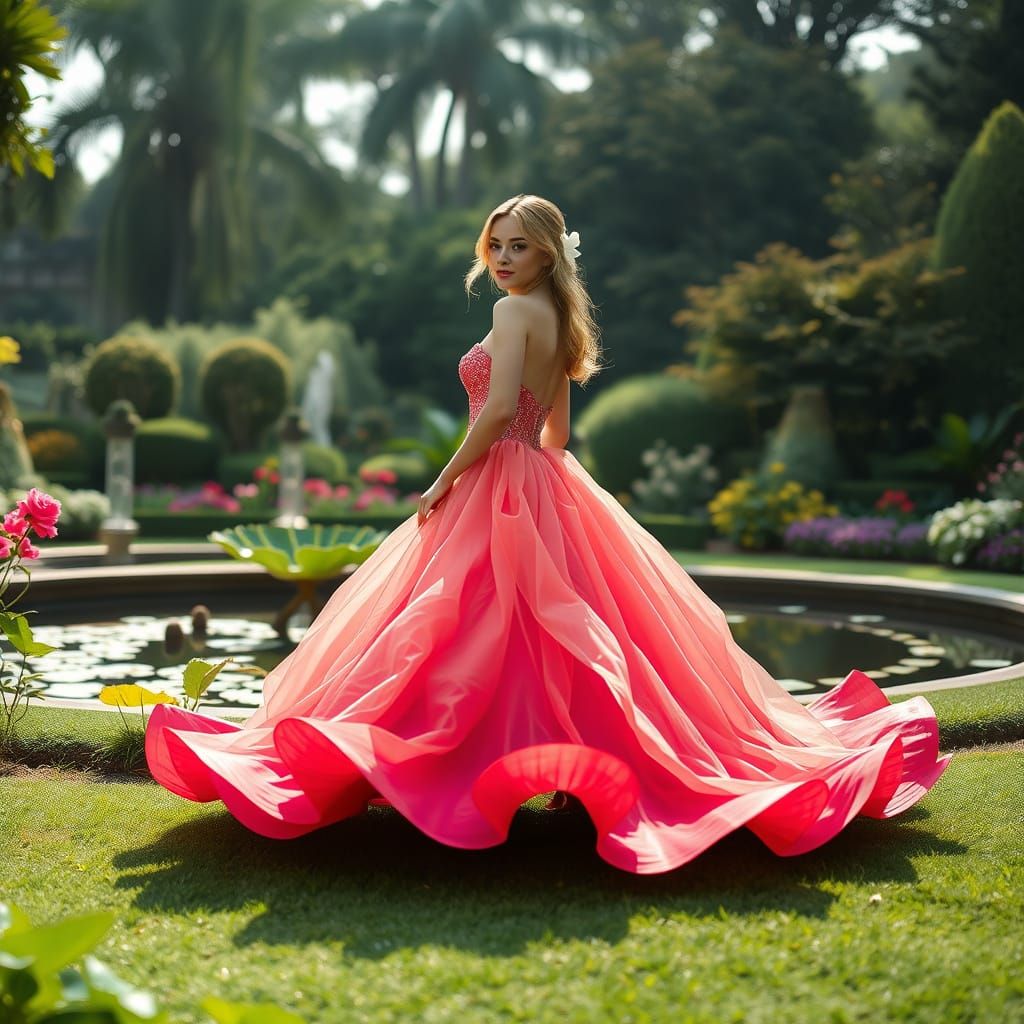 Garden Goddess in Floral Gown