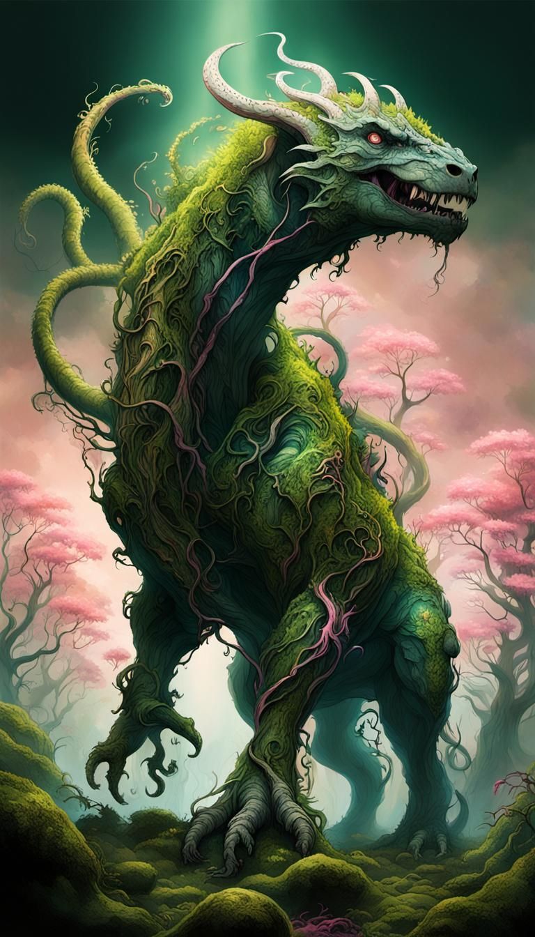 Colossal Forest Elemental Ascending into Sky