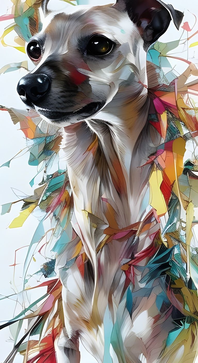 Anime Portrait of Happy Italian Greyhounds