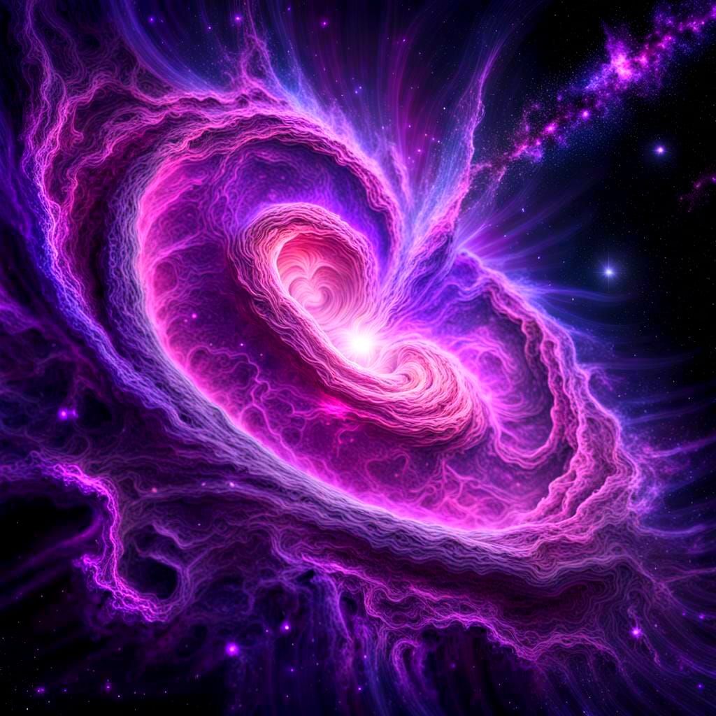 Cosmic Birth: Universe Beginning in Purple Tint