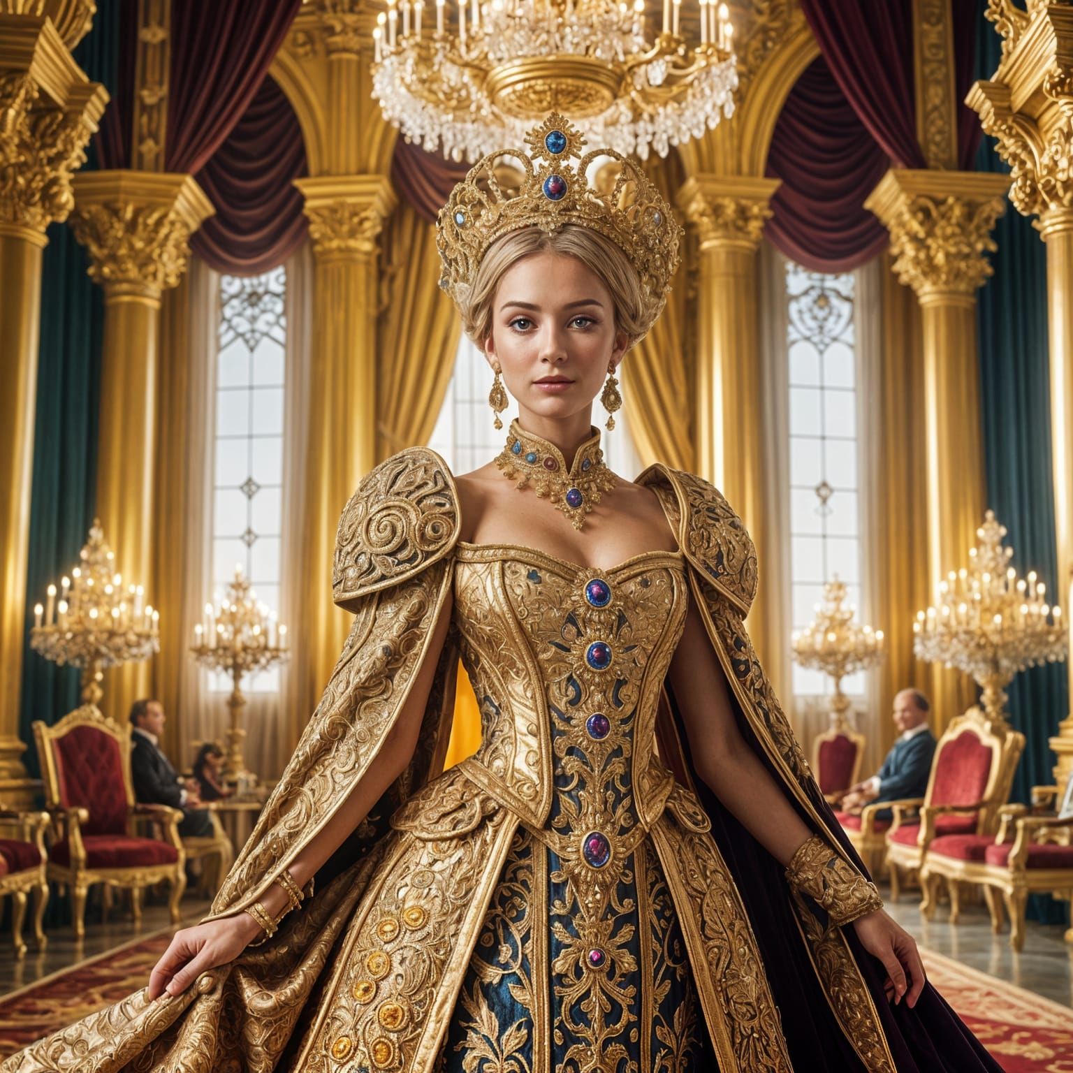 Beautiful Tsarina Eudoxia in Luminous Color