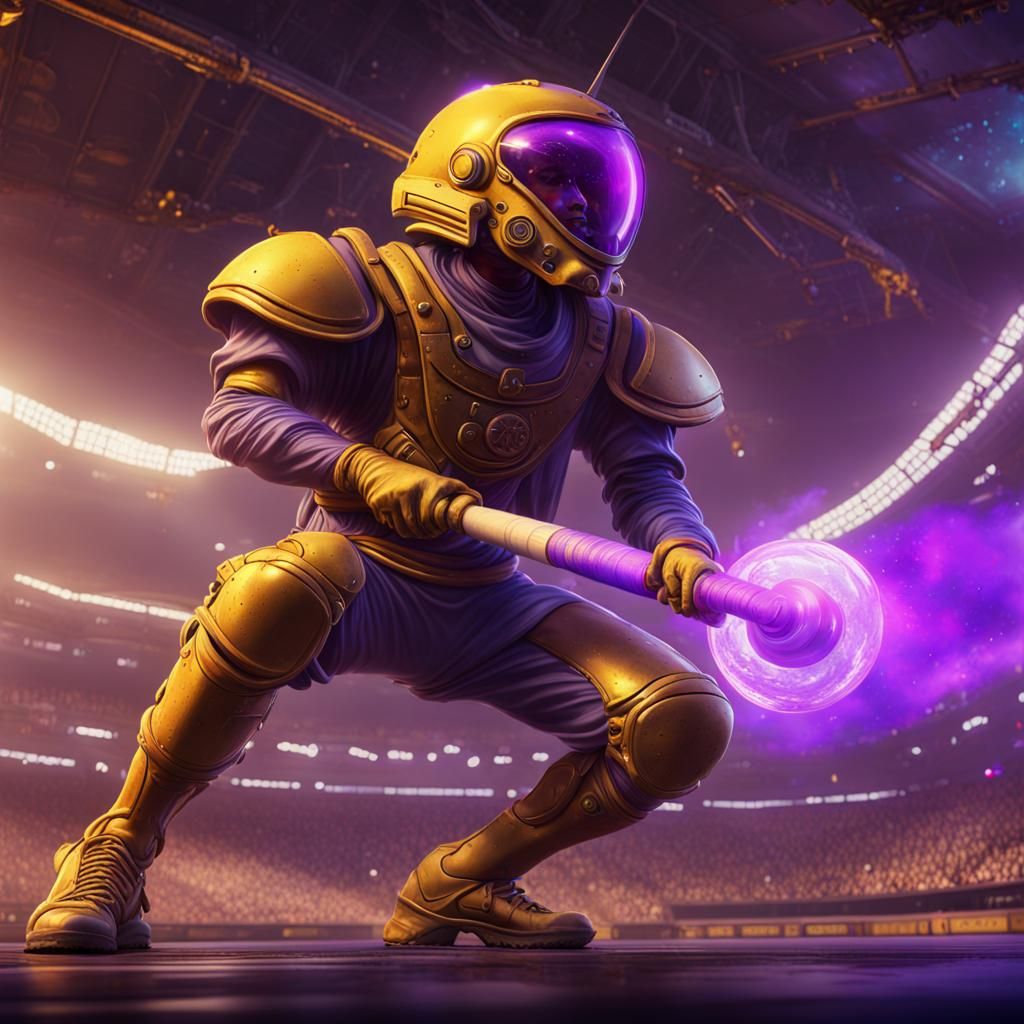 Intergalactic Alien Baseball Game in Dark Fantasy Style