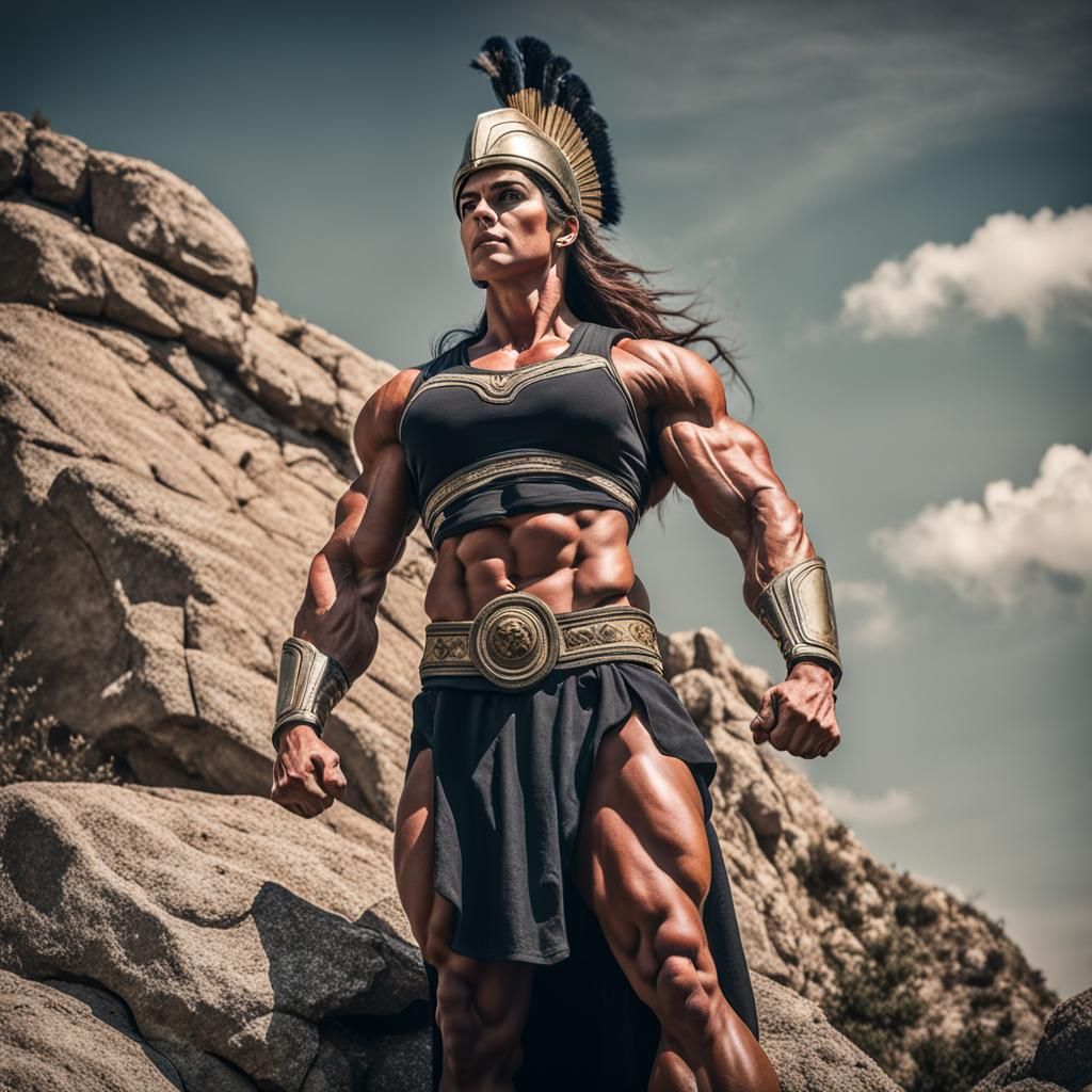 Athena: Greek Goddess Bodybuilder Portrait
