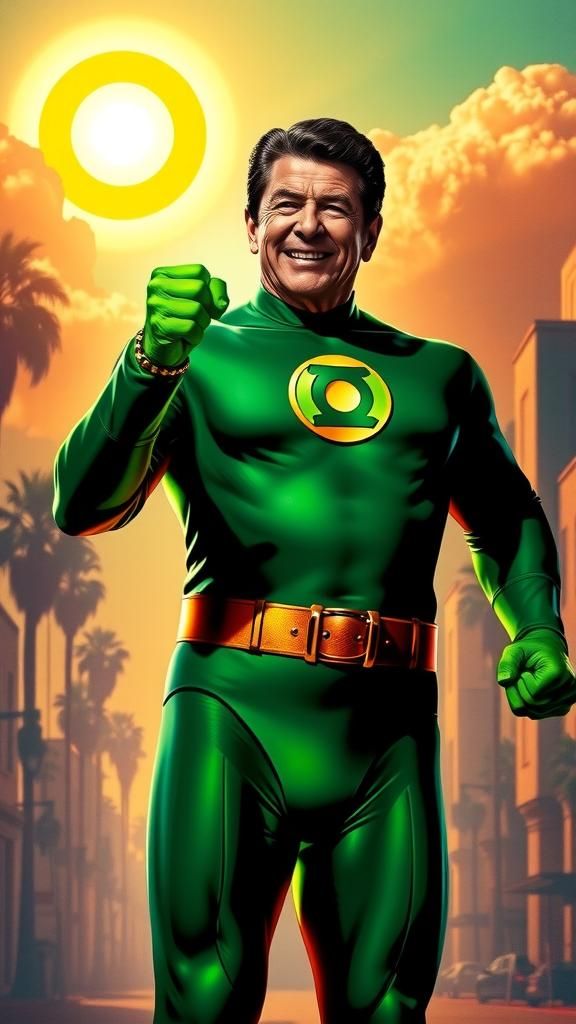 President Ronald Reagan as a Green Lantern