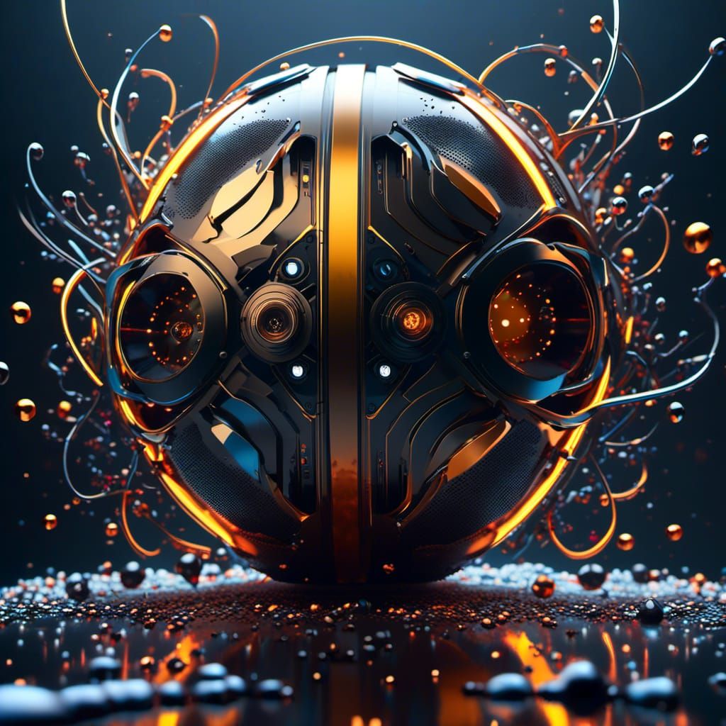 Futuristic Studio Speaker Floating in Space