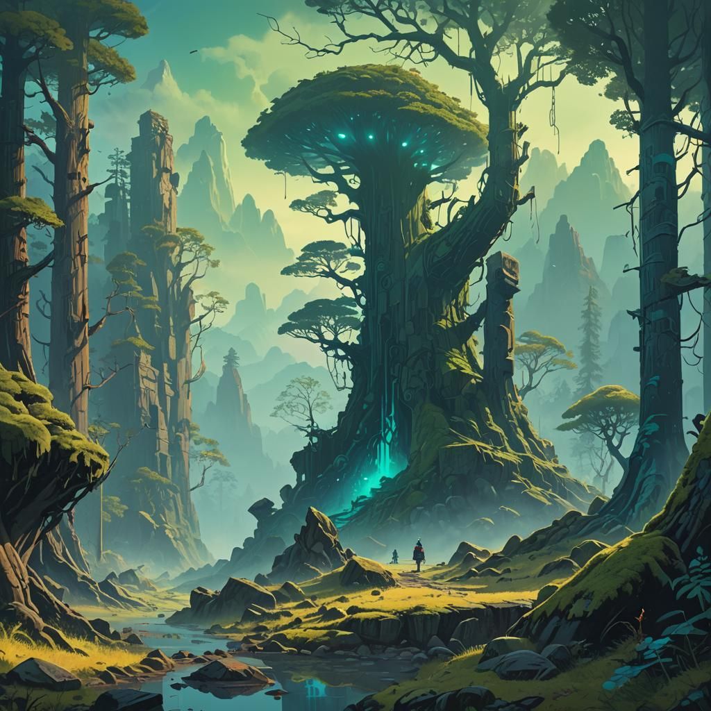 Mythical Earth: Fantasy Landscape in a Digital Painting Styl...