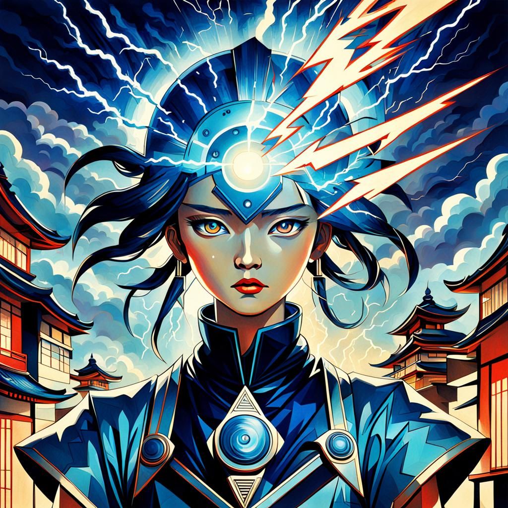 Stunning Magnetic Vision 
lightning art deco synthetism cubi...