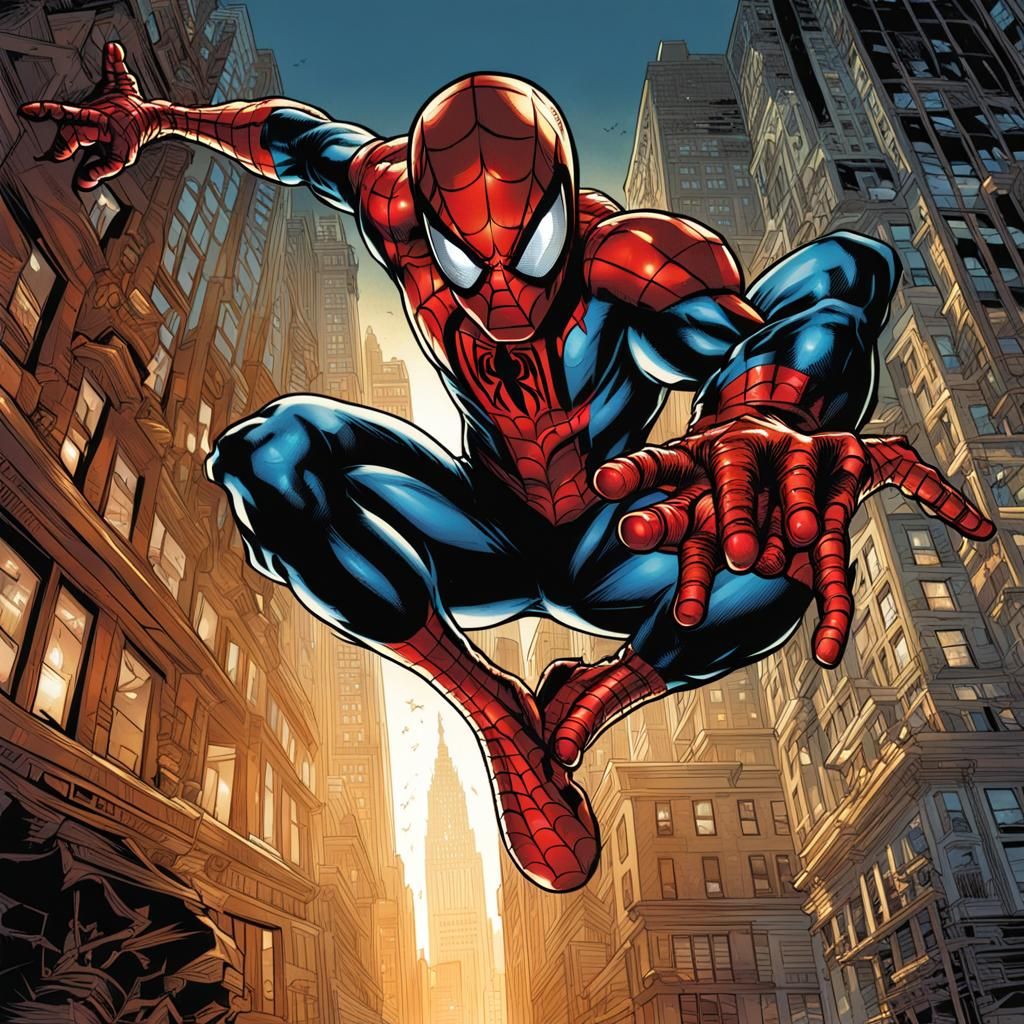 Dynamic Spider-Man Comic Book Art