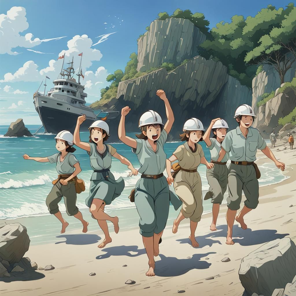 Geologists Dance Sirtaki in Studio Ghibli Style