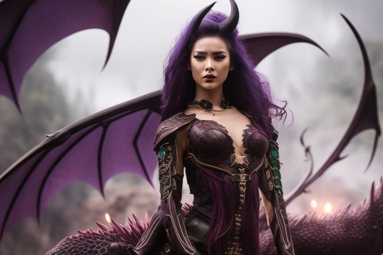 Dragon Tamer in Biopunk High Fantasy Style