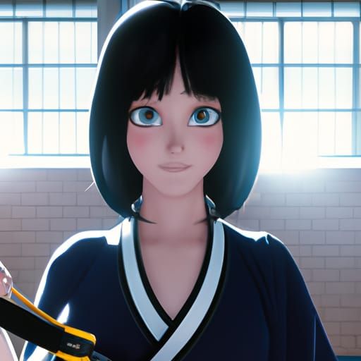 Anime Karate Student in Studio Ghibli Style