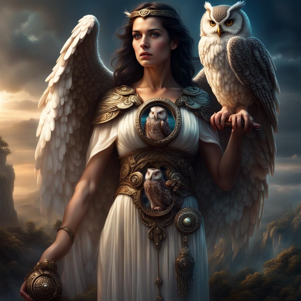 Athena: Goddess of Wisdom in a Digital Painting
