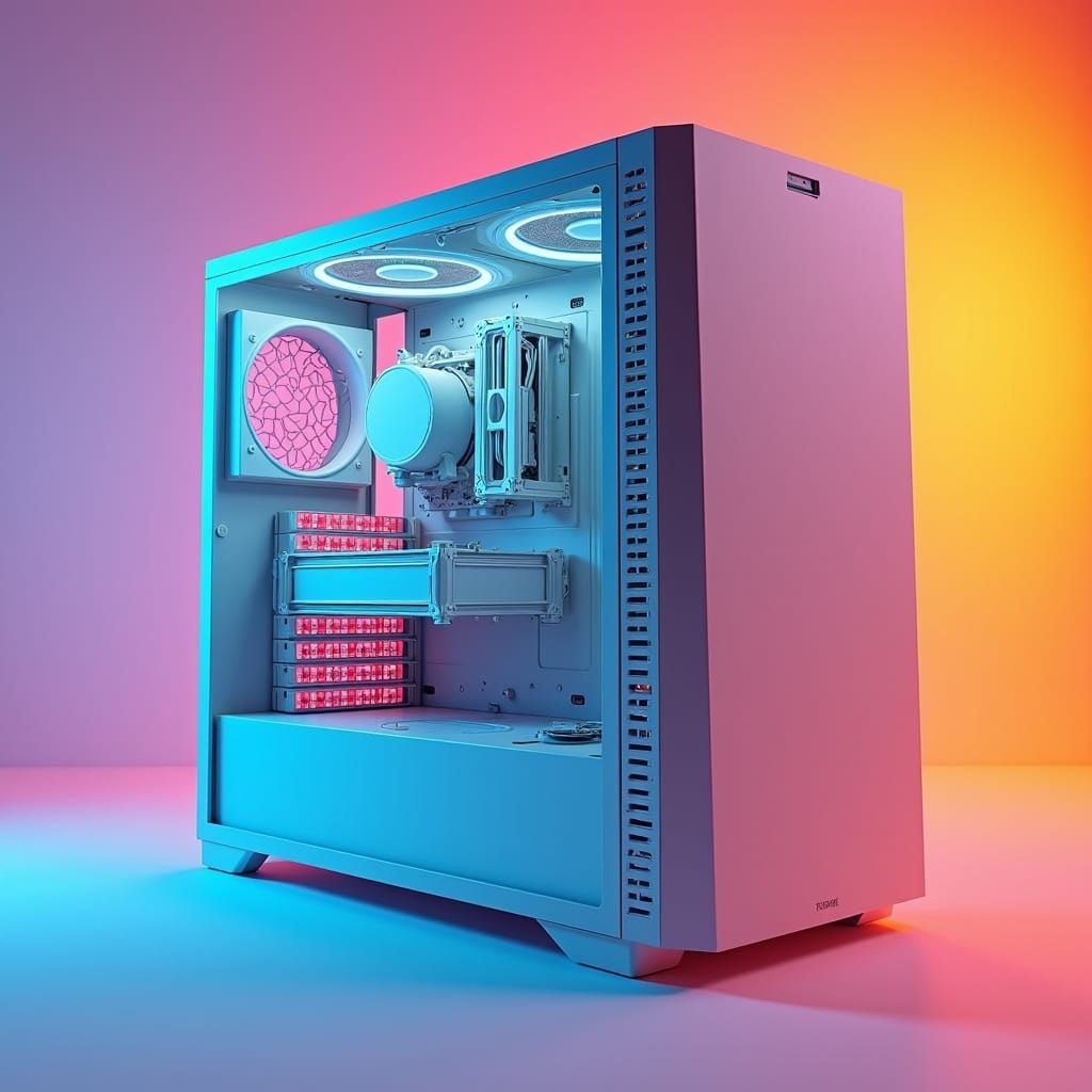 Custom 3D Printed PC Case: Hyper-Realistic Design