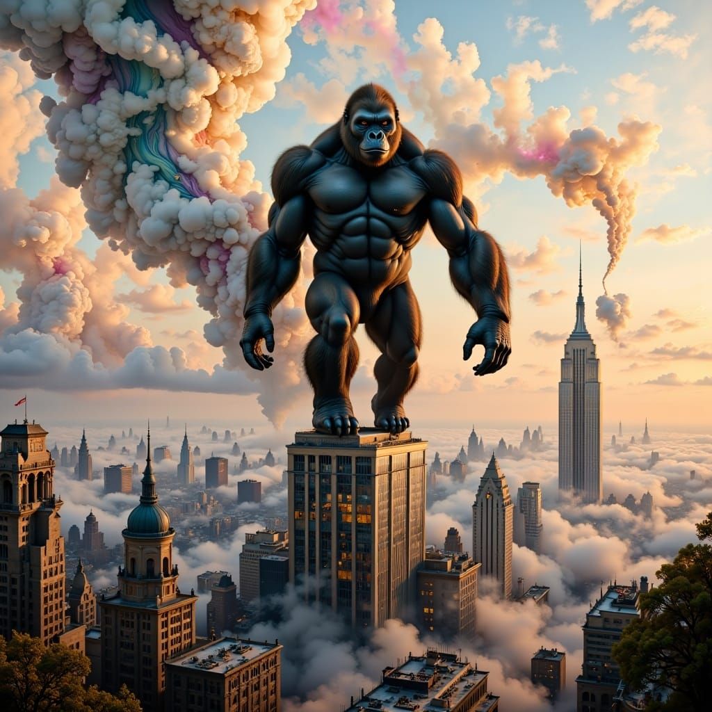 King Kong Triumphant: Hyperdetailed Gorilla Over Manhattan