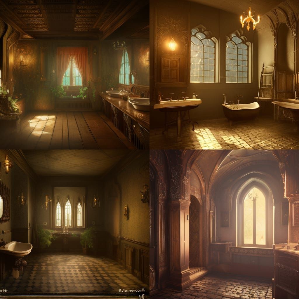 Darkwood Manor: Castle Interior, Women's Bathroom