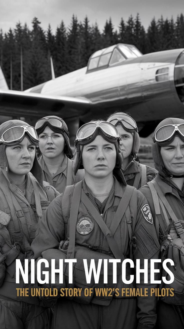 Night Witches WW2 Movie Poster in Grayscale