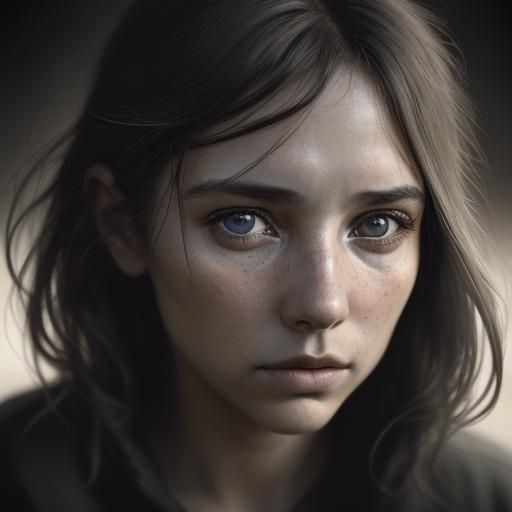 Intense Close-Up Portrait in the Style of Jeffries