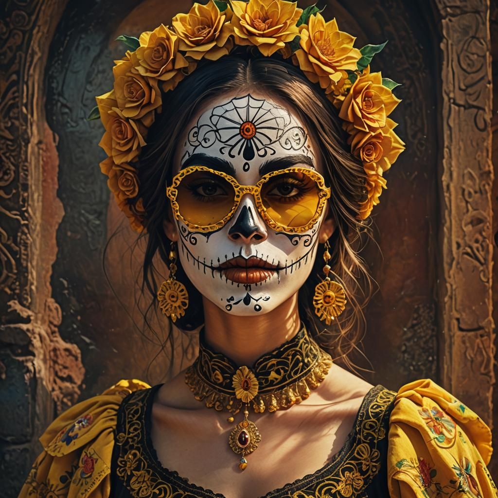 Catrina Portrait in Hyper-Realistic Digital Painting