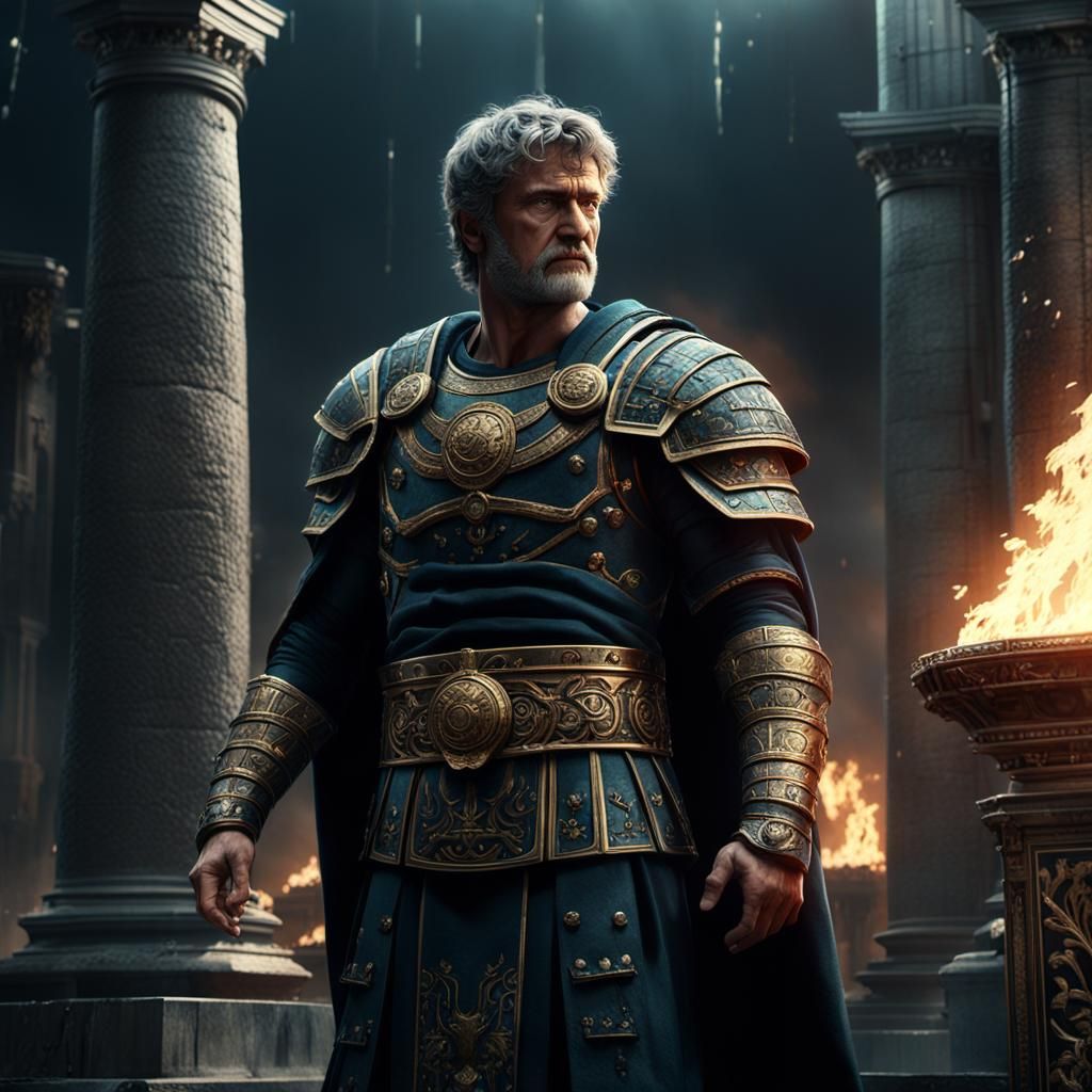 Triumphant Nero: Roman Emperor in Epic Pose