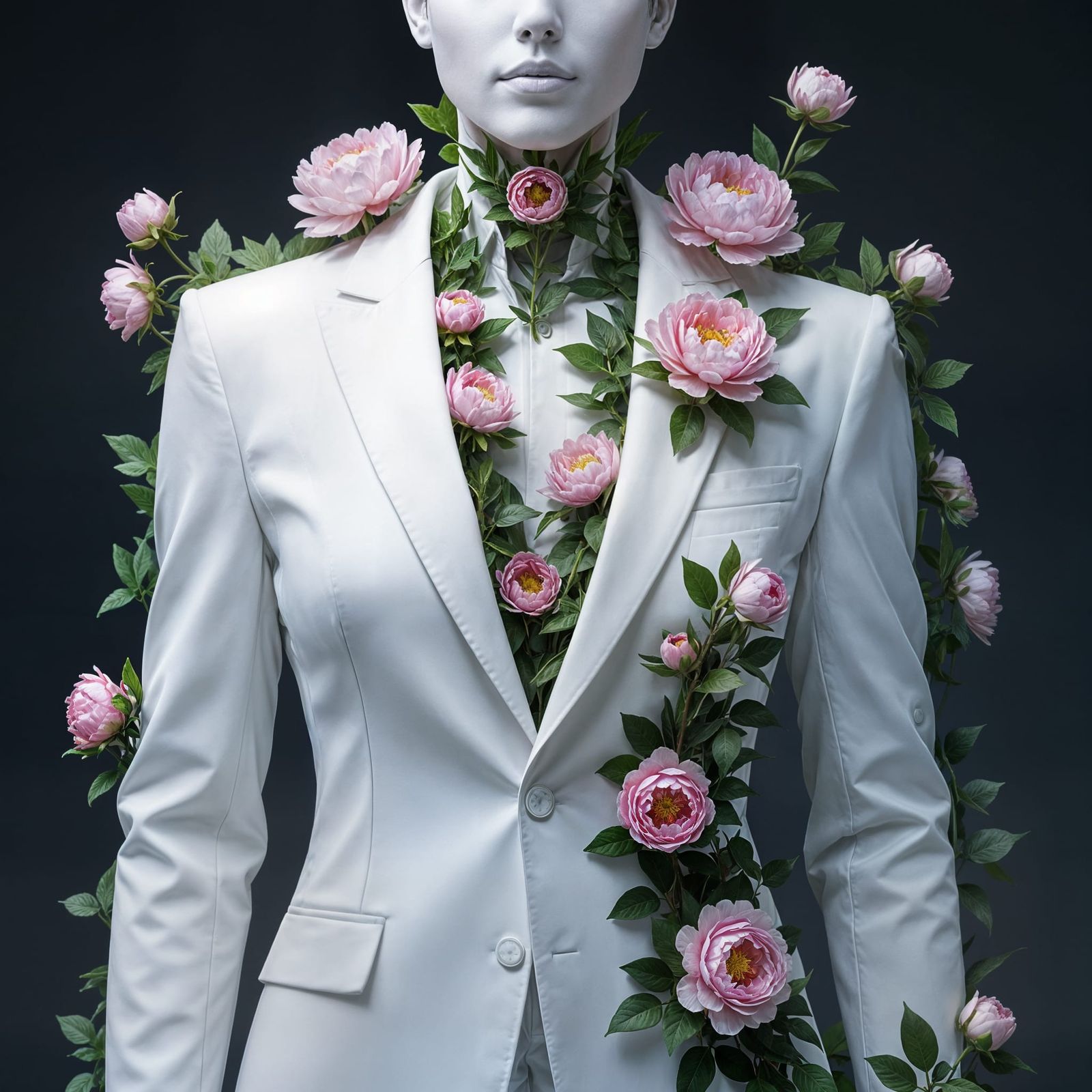 CGI Figure with Flowers Growing from Body