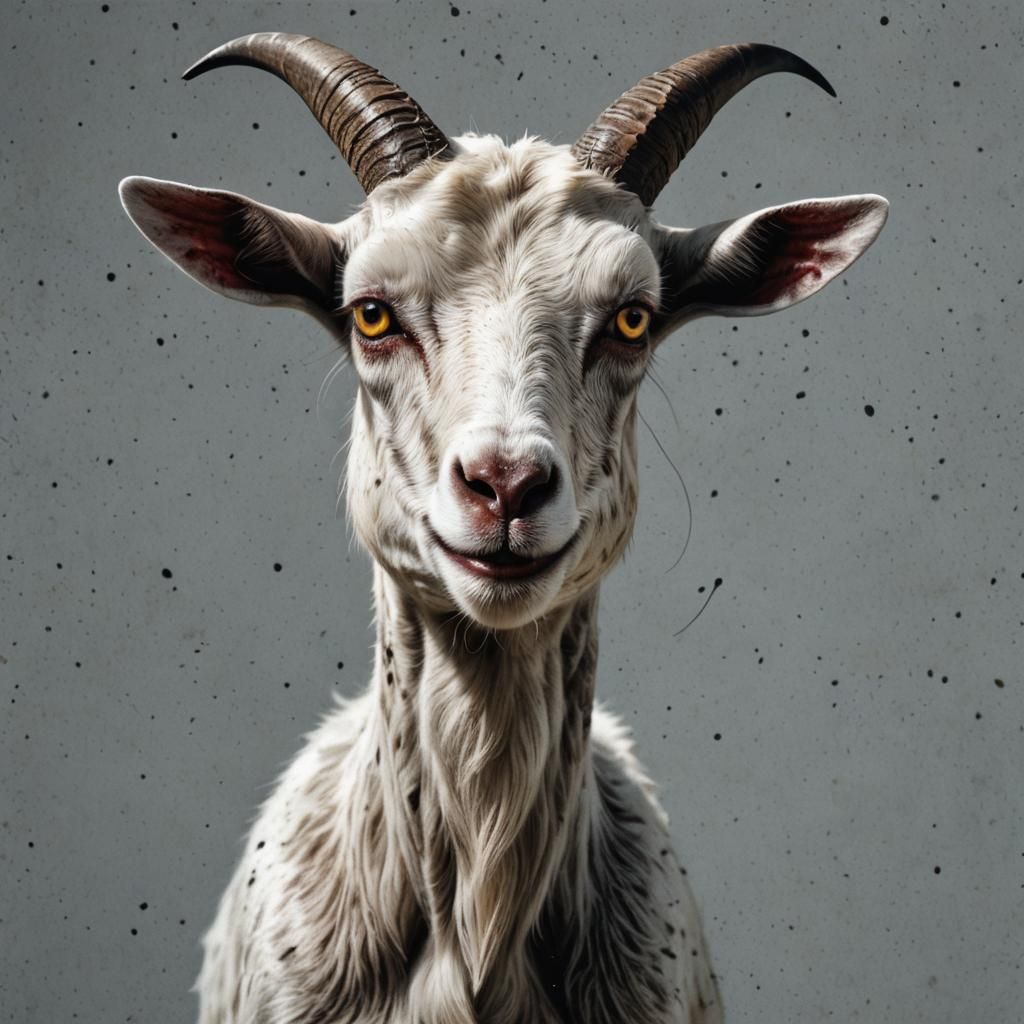 Photorealistic Vampire Goat Disco Portrait