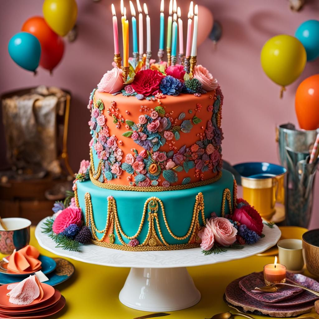 Maximalist birthday cake