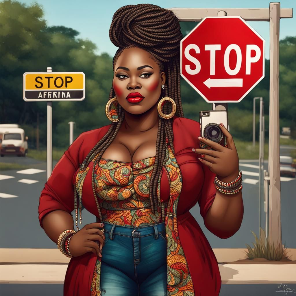 Stylish Woman's Selfie in Ghanaian Attire