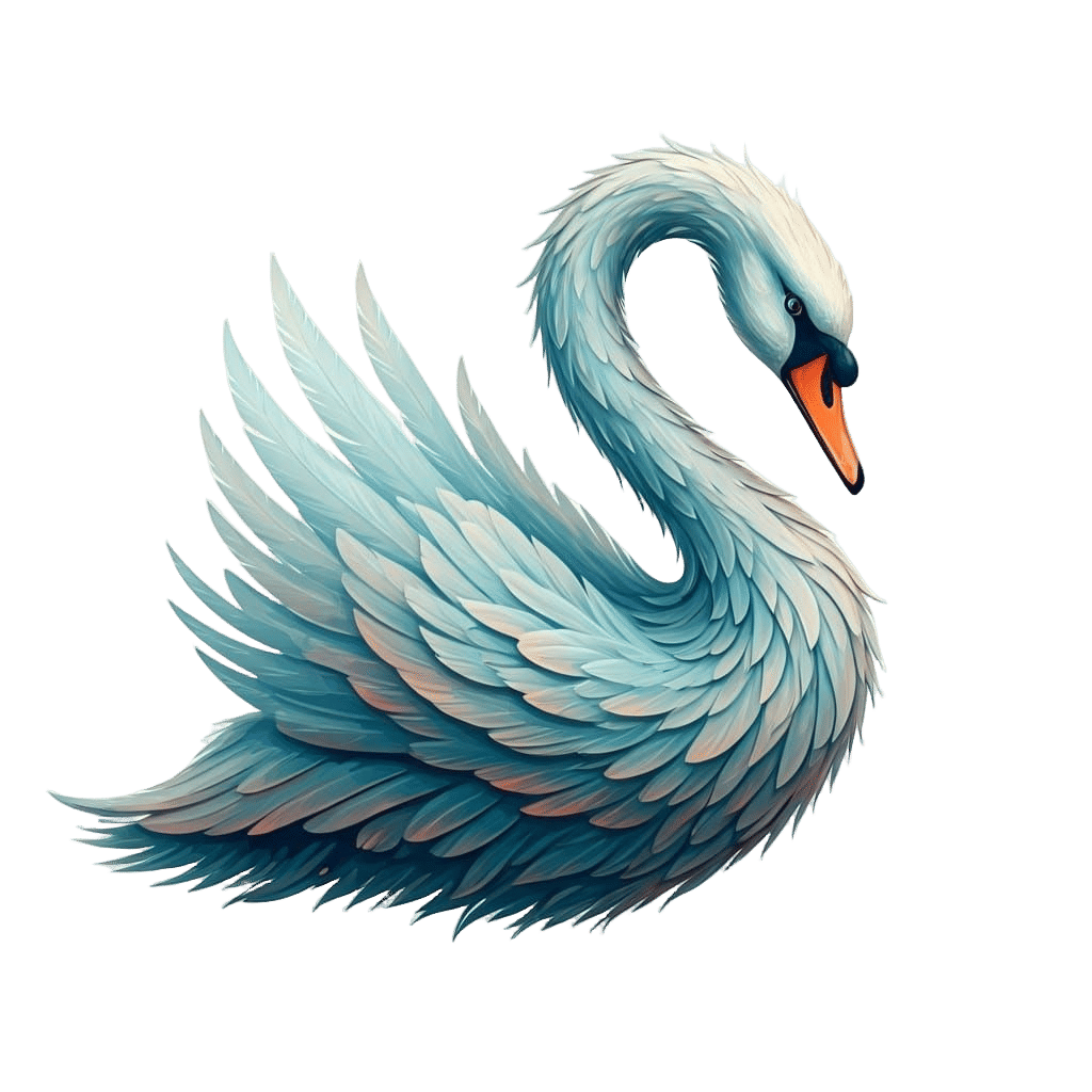 Graceful Swan Monster Vector Illustration