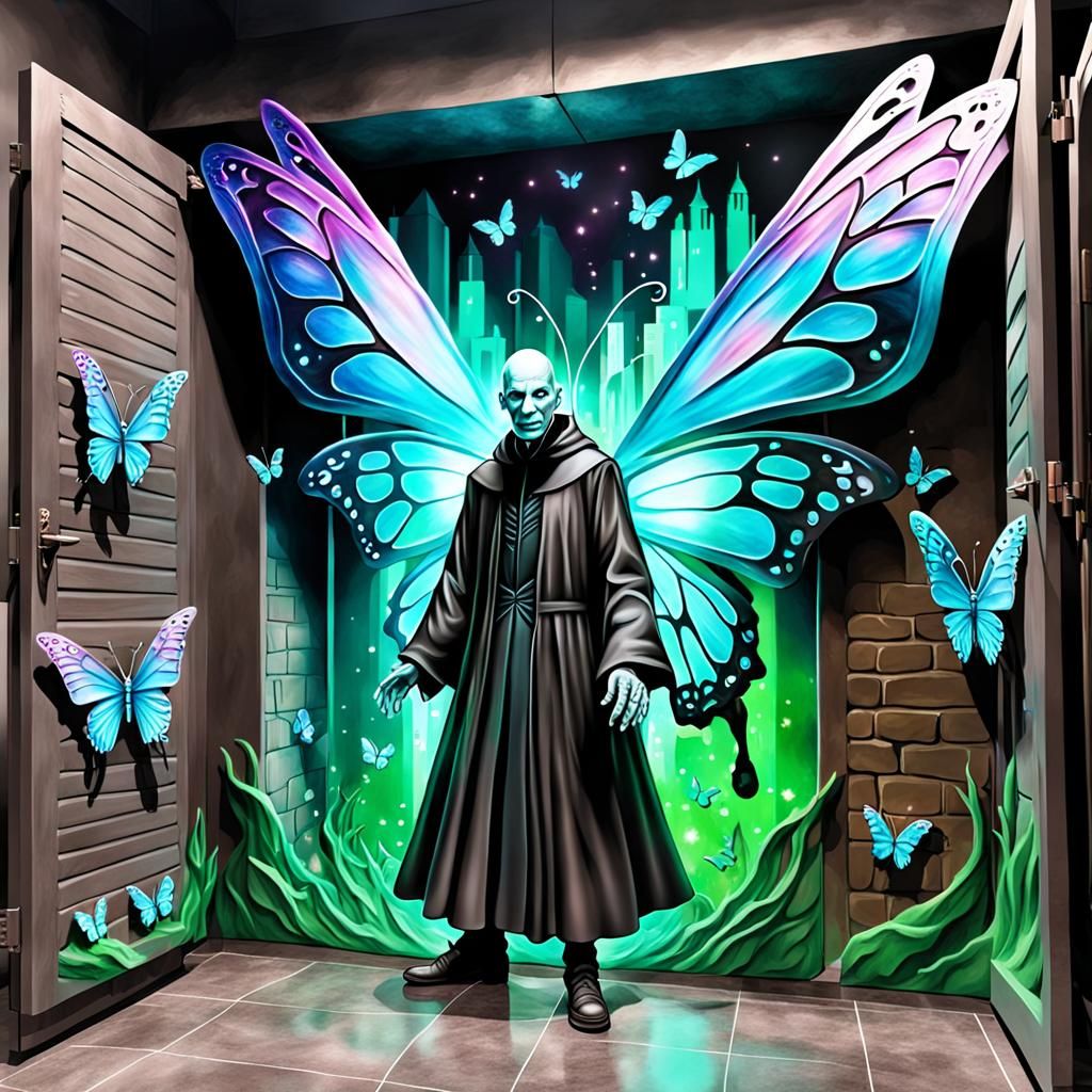 Iridescent Lord Voldemort Boggart Turns Fairy: 3D Artwork