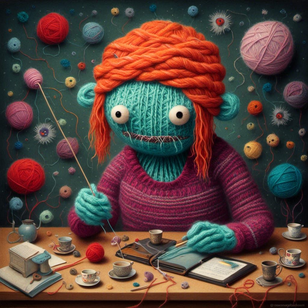 Yarn Monster Knitting: A Pop Surrealism Creation