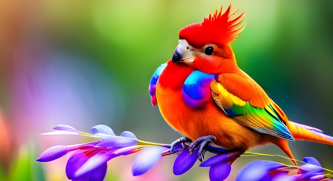 Happy Squirrel in Rainbow Spring Forest