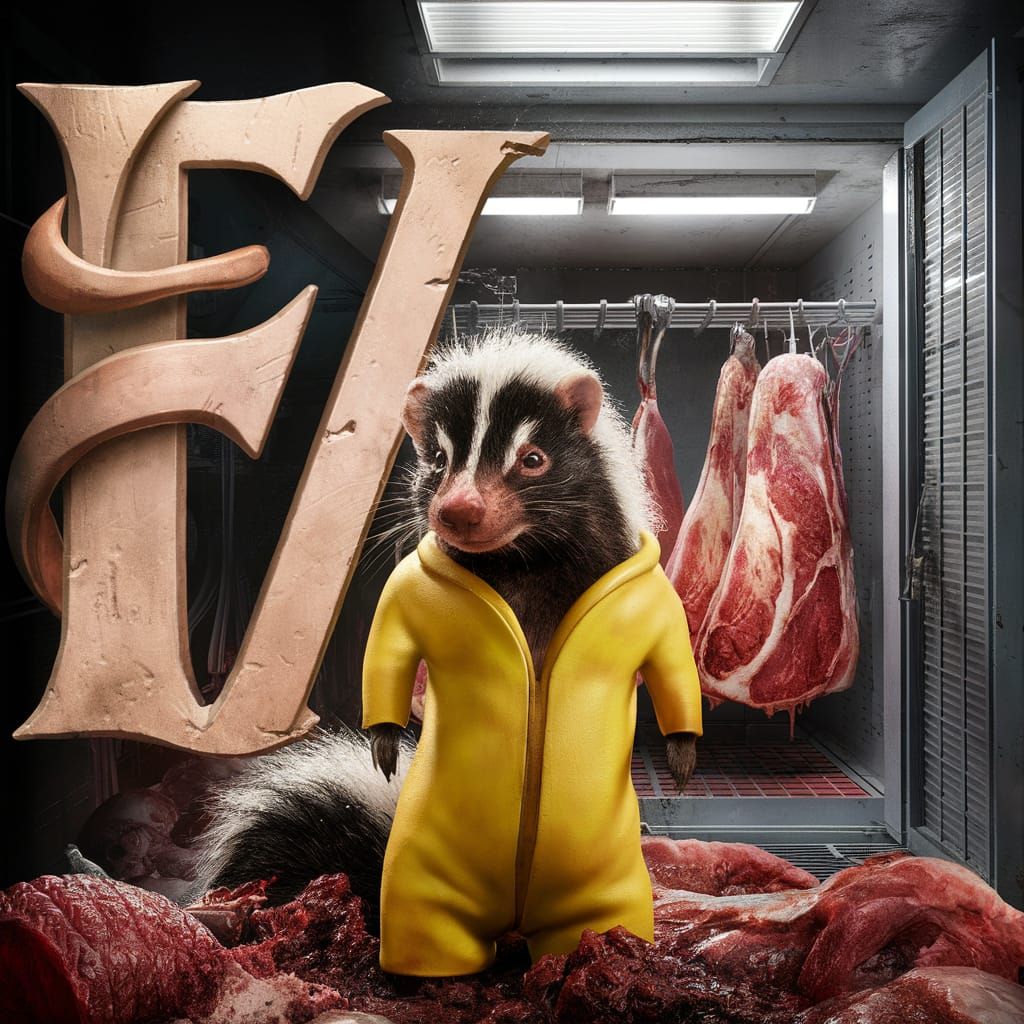Skunk in Banana Suit Digital Matte Painting