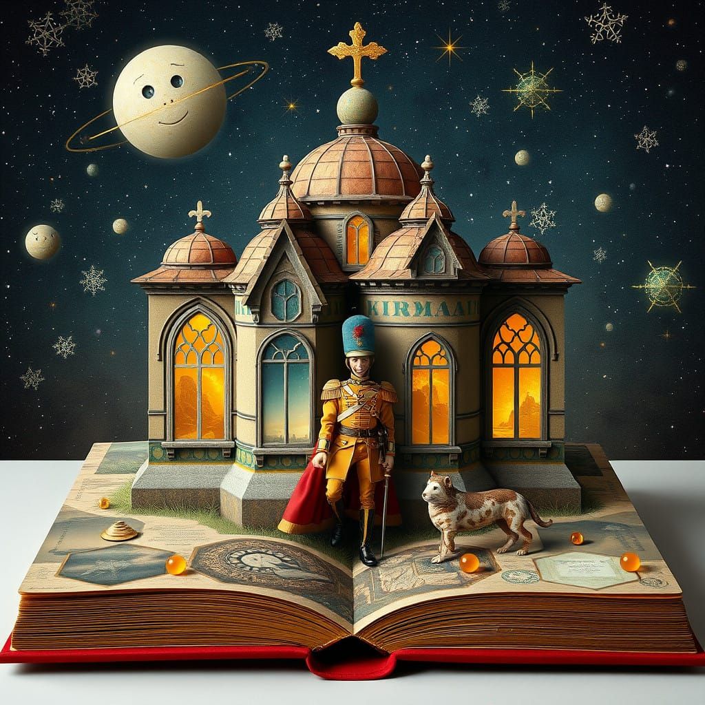 Surreal Palace Guard Embarks on Cosmic Honeycombed Journey t...