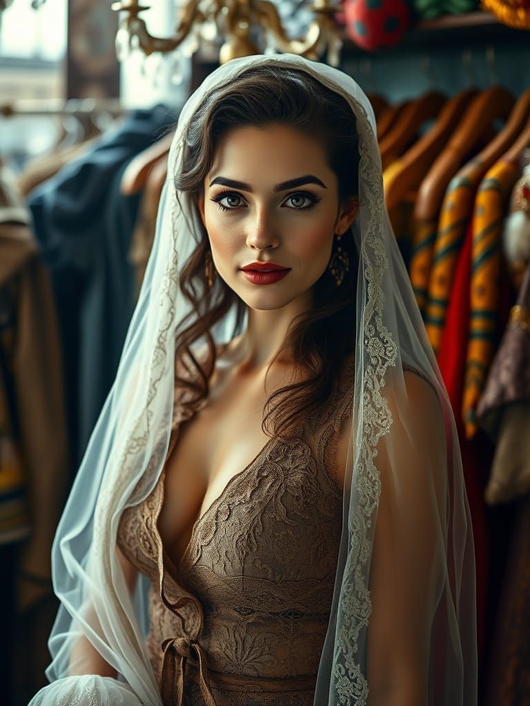 Playing around with mother's wedding veil... hint?