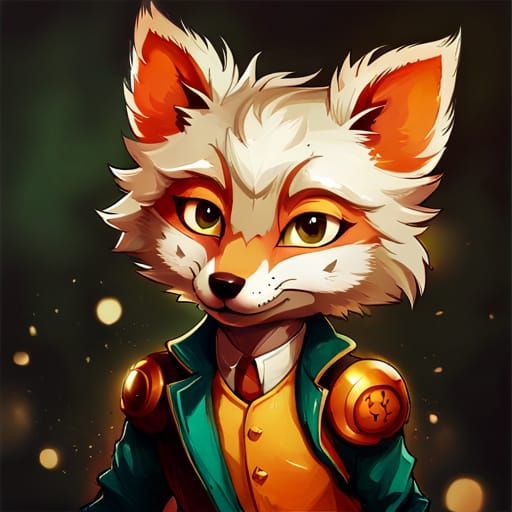 Furry Fox Aristocrat Portrait in Detailed Style