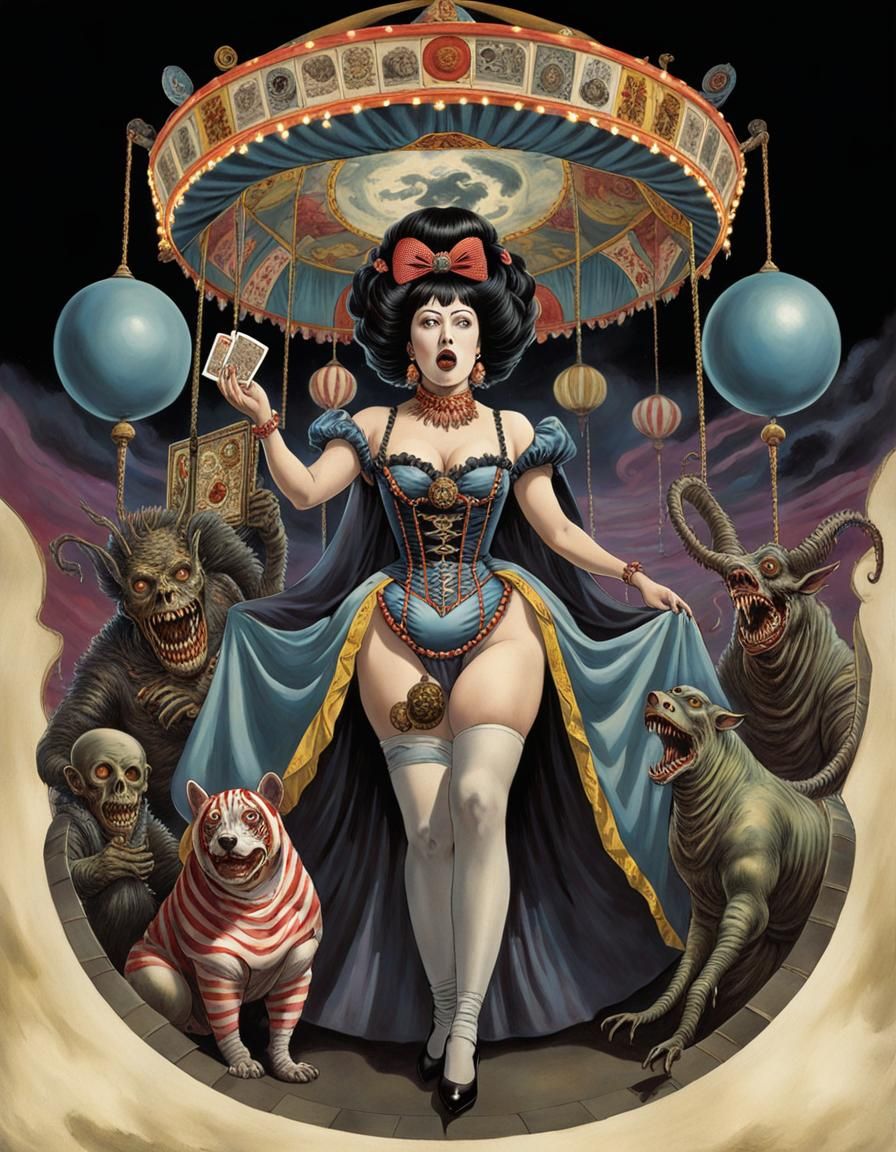 Grotesque Circus Sideshow: A Macabre Comic Book Vision