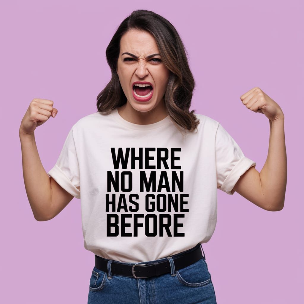 Angry Woman in Star Trek T-Shirt