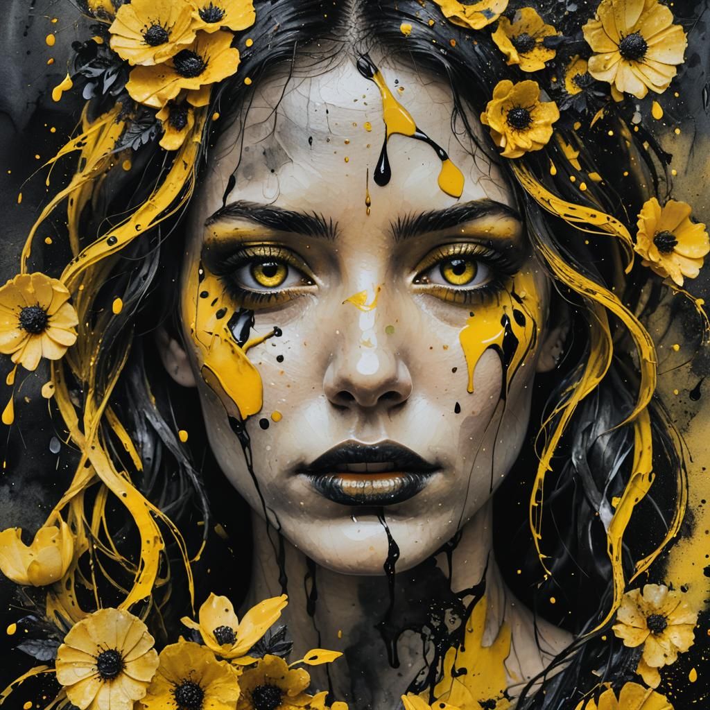 Emotional Portrait with Baroque-Inspired Collage